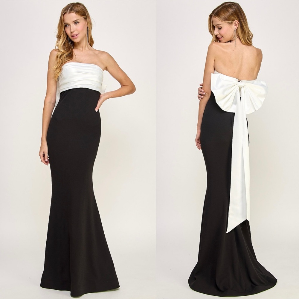 HP 🎉 City Studio Juniors' Back-Bow Contrast Mermaid Gown for Macy's 11/12